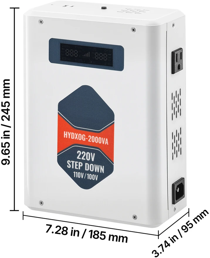 VEVOR Įtampos keitiklis 2000VA, 220V į 110V transformatorius