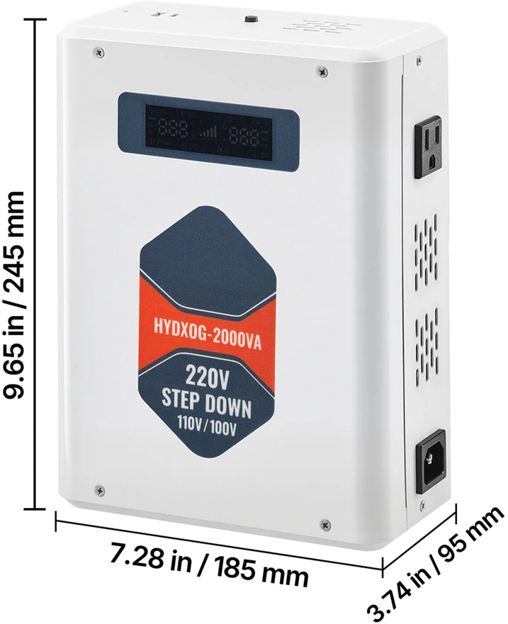 VEVOR Įtampos keitiklis 2000VA, 220V į 110V transformatorius