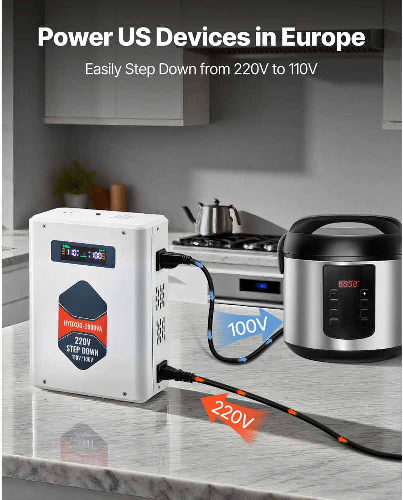 VEVOR Įtampos keitiklis 2000VA, 220V į 110V transformatorius