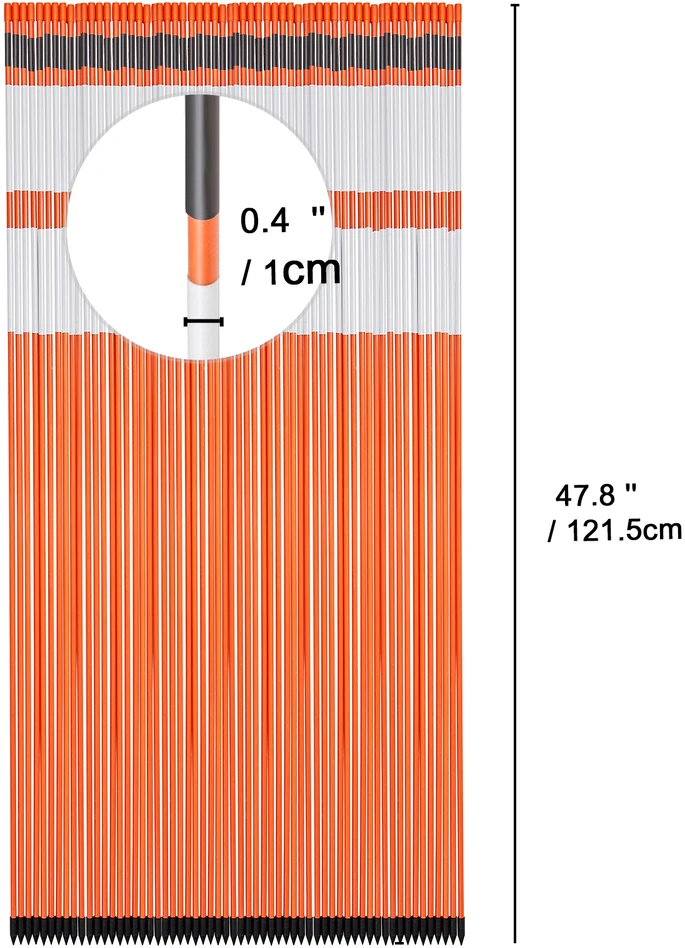 VEVOR Įvažiavimo žymekliai 50 vnt 122 cm stiklo pluošto