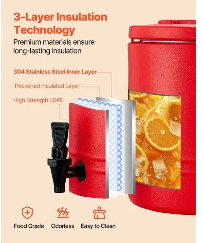 VEVOR Izoliuotas gėrimų dozatorius 11.4L