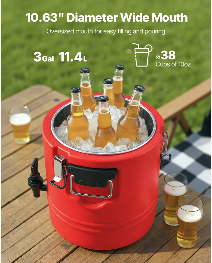 VEVOR Izoliuotas gėrimų dozatorius 11.4L
