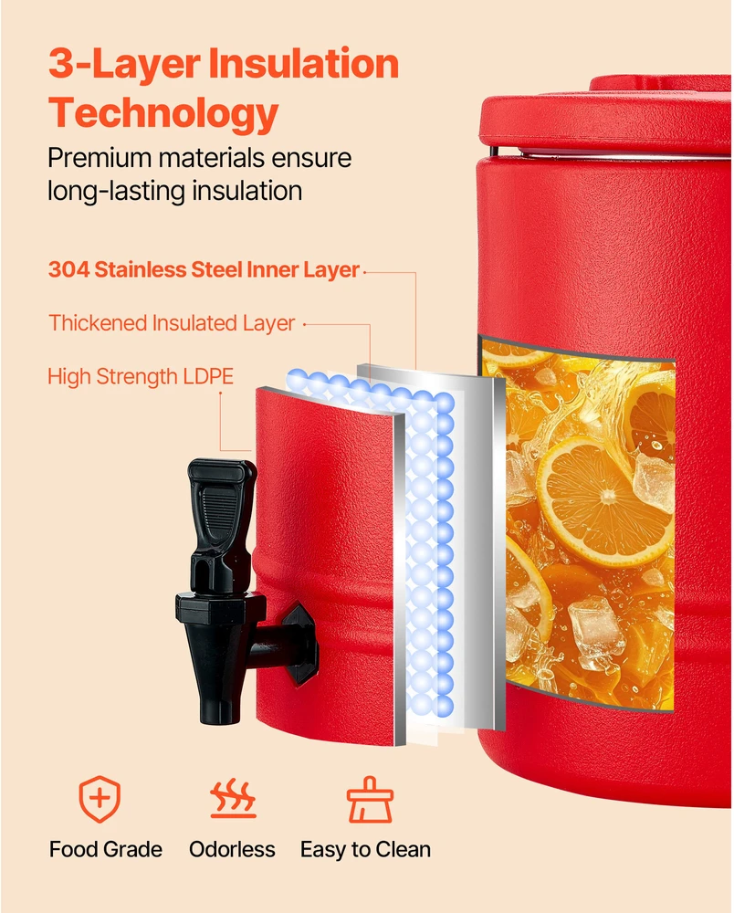 VEVOR Izoliuotas gėrimų dozatorius 11.4L
