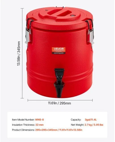 VEVOR Izoliuotas gėrimų dozatorius 11.4L