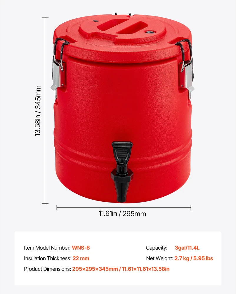 VEVOR Izoliuotas gėrimų dozatorius 11.4L