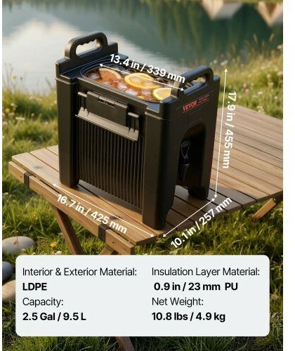 VEVOR Izoliuotas gėrimų dozatorius 9,5 L