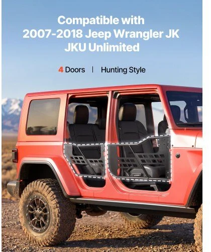 Vamzdinės durys VEVOR Jeep Wrangler JK JKU (2007-2018), 4 durų komplektas
