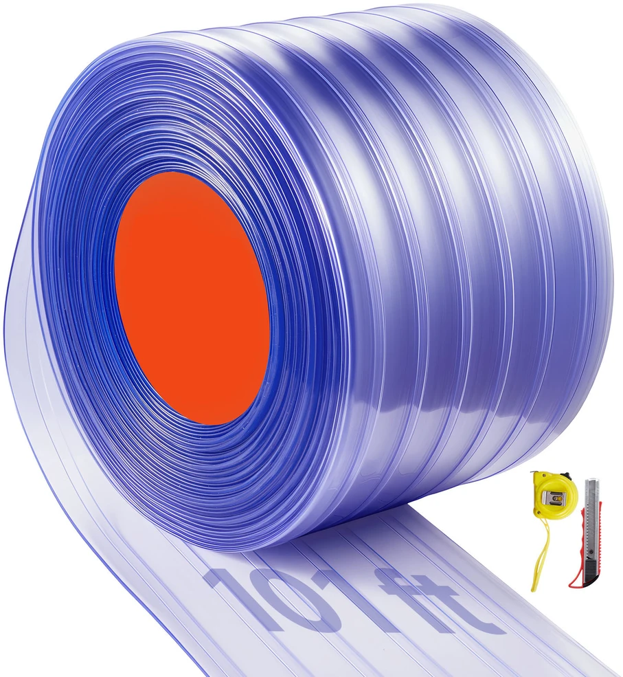 VEVOR Skaidrios PVC juostų užuolaidos 30.8 m x 30.5 cm