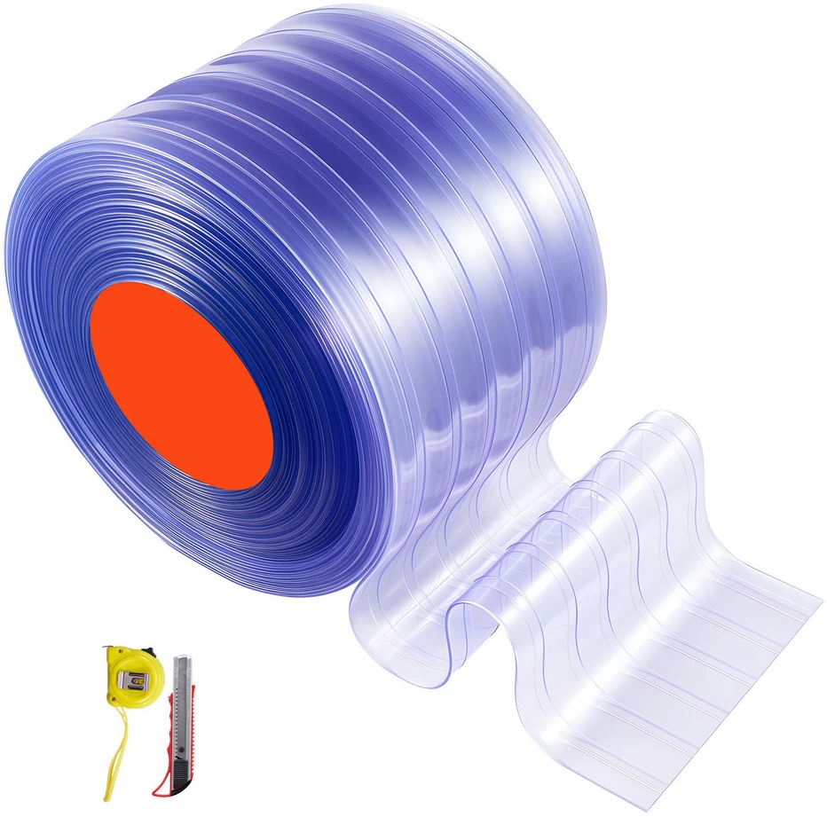 VEVOR Skaidrios PVC juostų užuolaidos 30.8 m x 30.5 cm