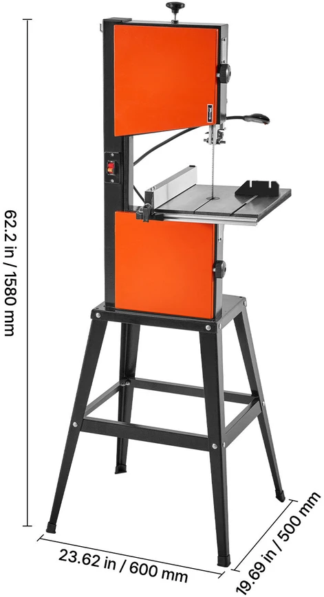 VEVOR Juostinė pjovimo staklė su stovu, 254 mm