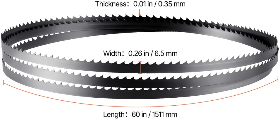 VEVOR Juostinis pjūklas, 1511 mm, 6 TPI dantys