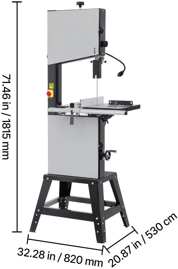 VEVOR Medienos apdirbimo juostinis pjūklas 340 mm su stalu