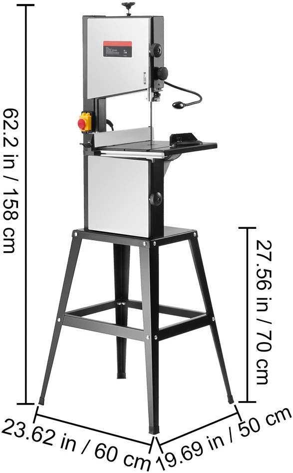VEVOR Juostinis pjūklas su stovu 245 mm 370 W