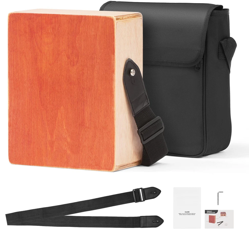 VEVOR Medinė cajon būgnas su gitaros stygomis