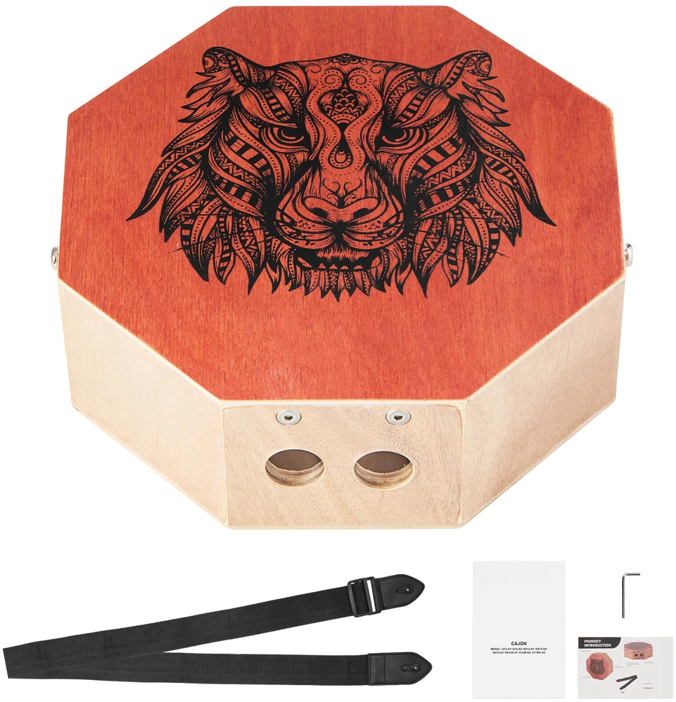 VEVOR unikali cajon dėžė iš buko medienos su gitaros stygomis