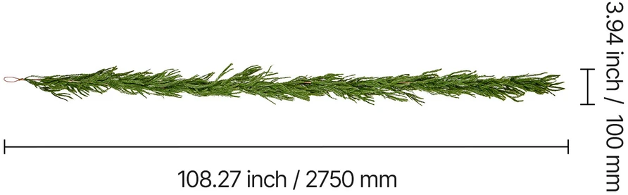 VEVOR Kalėdų girlianda, 2750 mm realistinė pušies girlianda