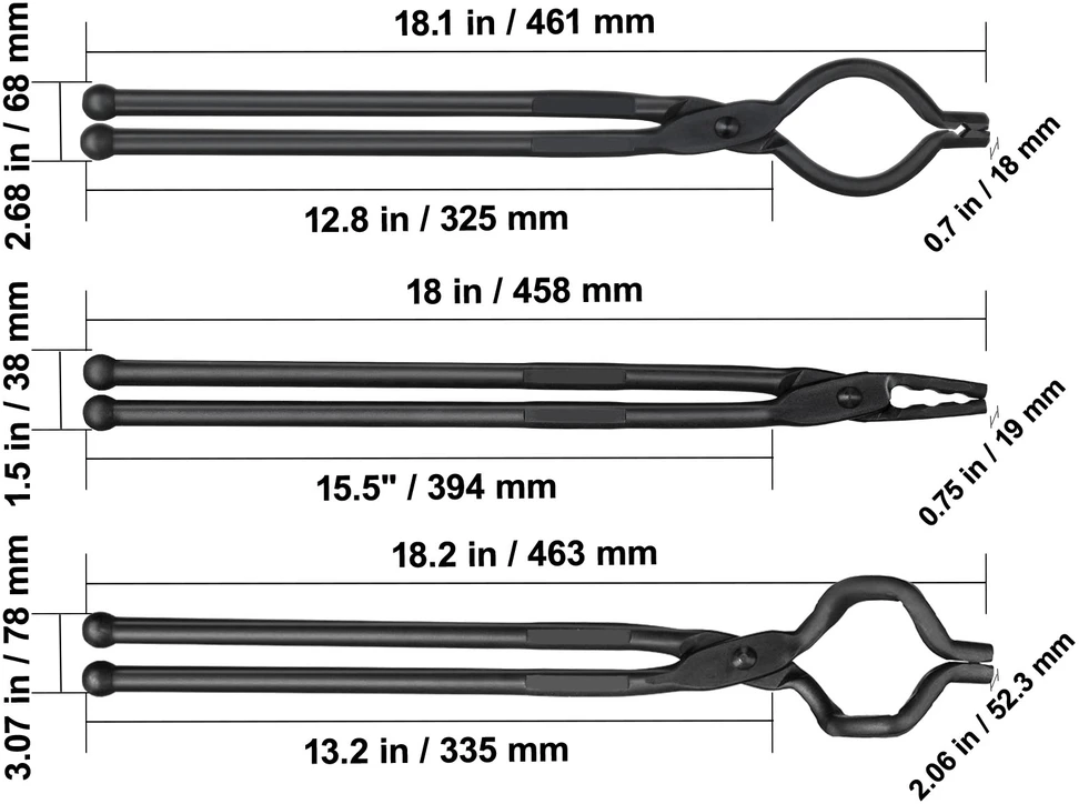 VEVOR Kalvio replės 46 cm, 3 vnt.