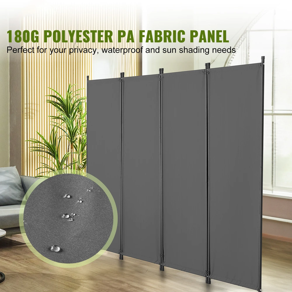 VEVOR Kambario pertvara, 4 panelių, pilka