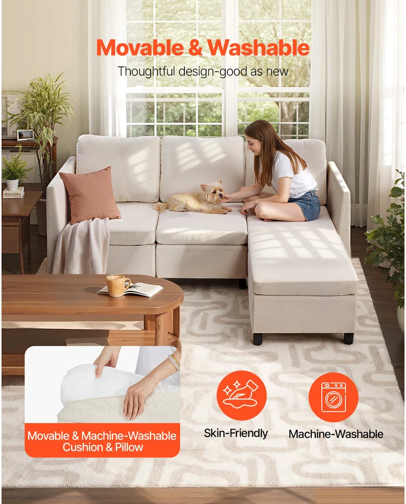 VEVOR Modulinė sofa lova su paslėpta saugykla
