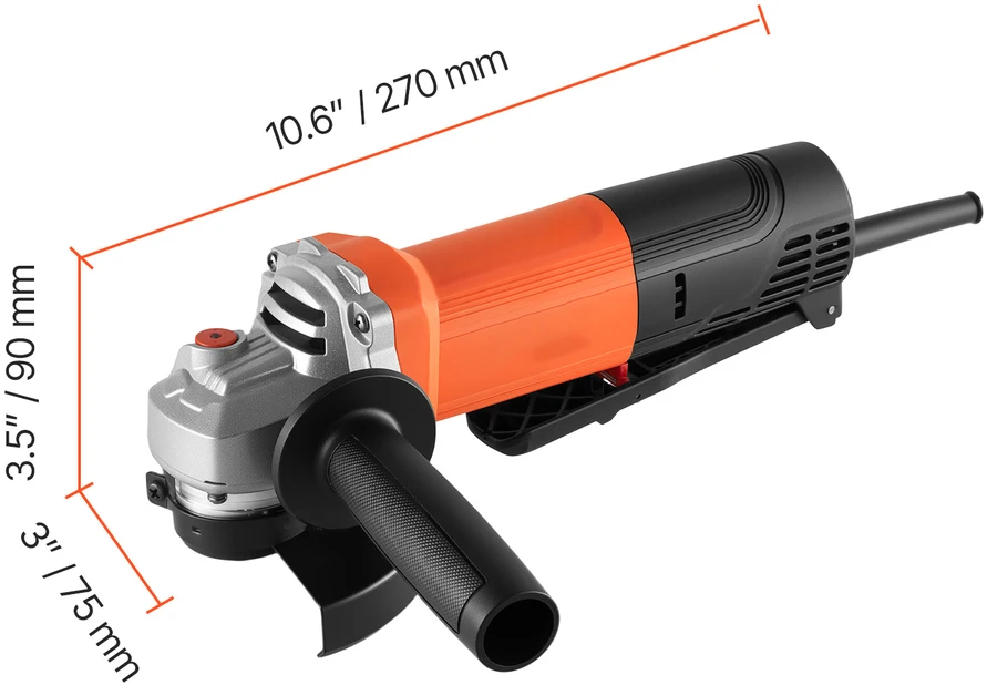 VEVOR Kampinis šlifuoklis 114.3mm su dulkių apsauga