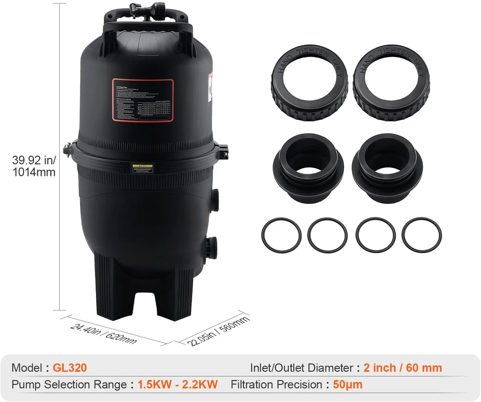 VEVOR Baseino kasetinis filtras su 30 kv.m filtru