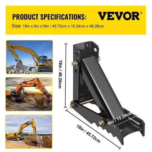 VEVOR Ekskavatoriaus kaušo pirštas 45.72 cm, tvirtas priedas, privirinamas pirštas