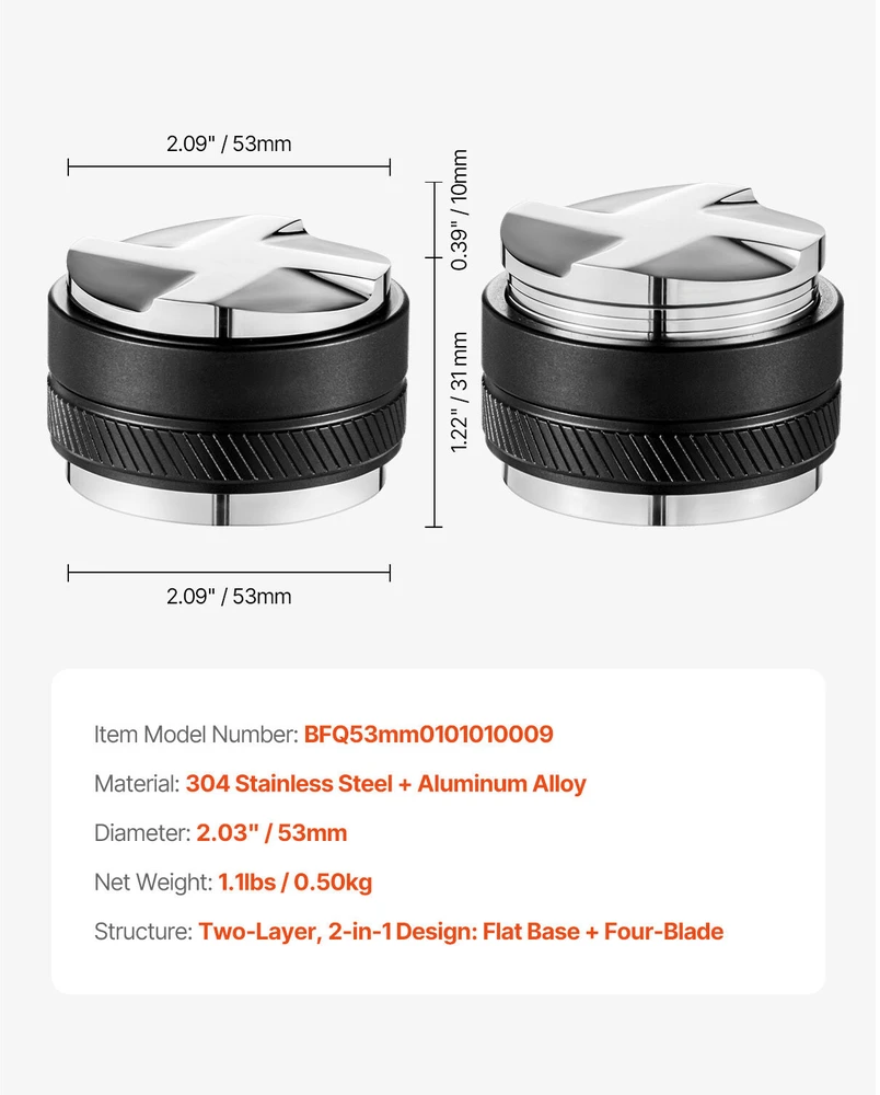 VEVOR 53 mm reguliuojamas kavos paskirstytojas