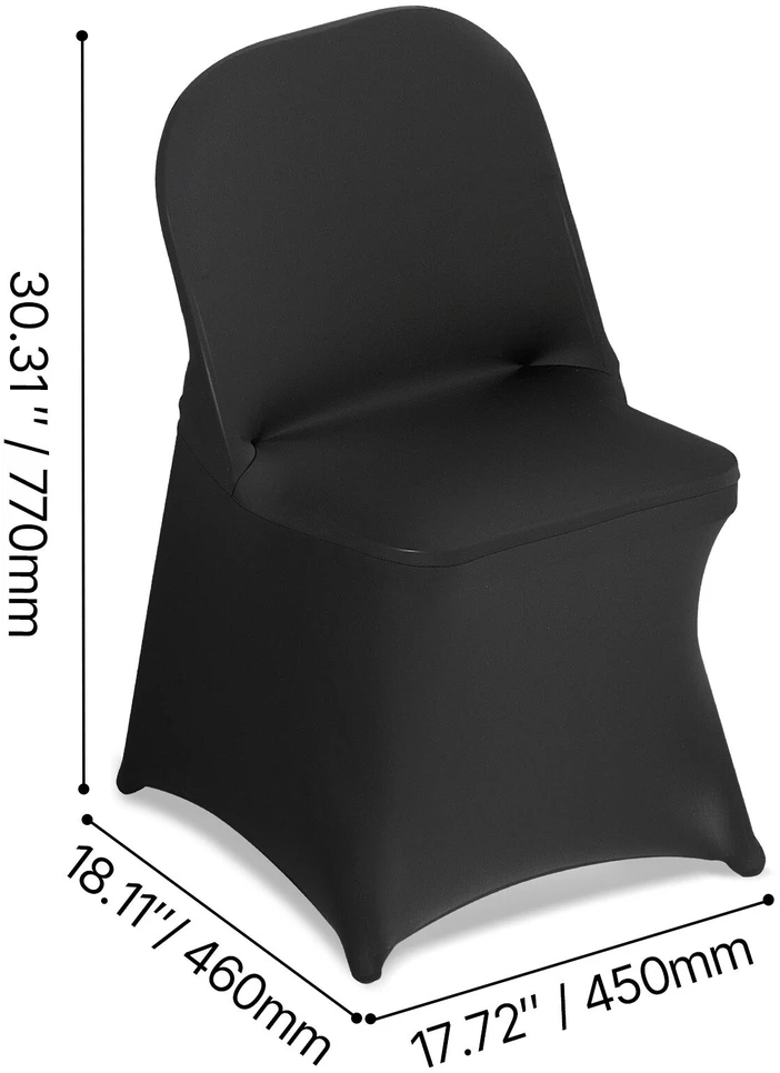 VEVOR 150 vnt juodos kėdės užvalkalai