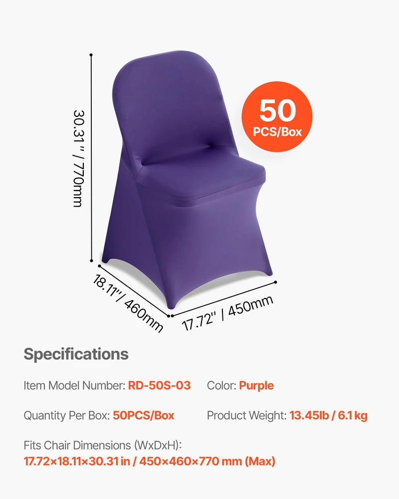 VEVOR 50 violetinės sėdynių užvalkalai