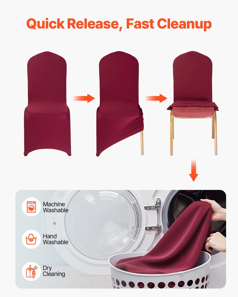 VEVOR 50 vnt. bordo kėdžių užvalkalai poliesterio elastanas