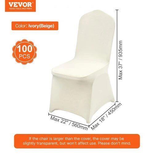 VEVOR 100 vnt. elastinės kėdžių užvalkalų