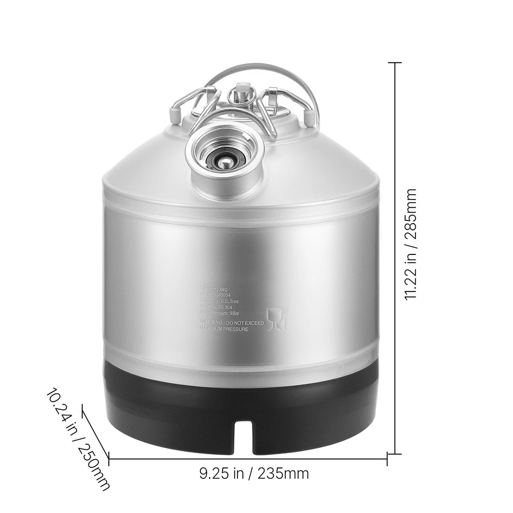 VEVOR Kegų valymo rinkinys, 6.5L su D jungtimi