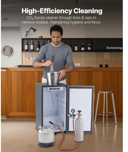 VEVOR Kegų valymo rinkinys, 6.5L su D jungtimi