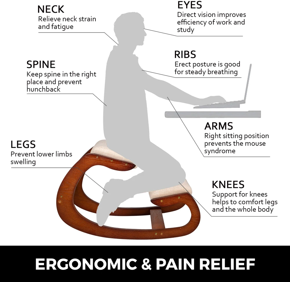 VEVOR Ergonomiška kėdutė suamžinamasis krūvis iki 100 kg