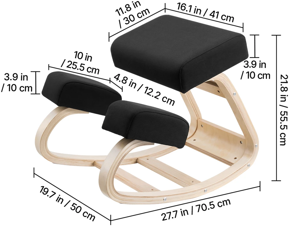 VEVOR Ergonominė klūpėjimo kėdė iš medžio