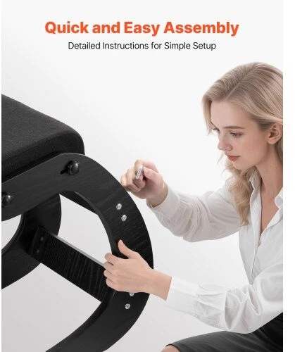 VEVOR Ergonominė medinė kėdė su paminkštinimu