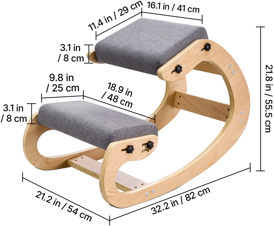 VEVOR Ergonomiška klūpėjimo kėdė pilka
