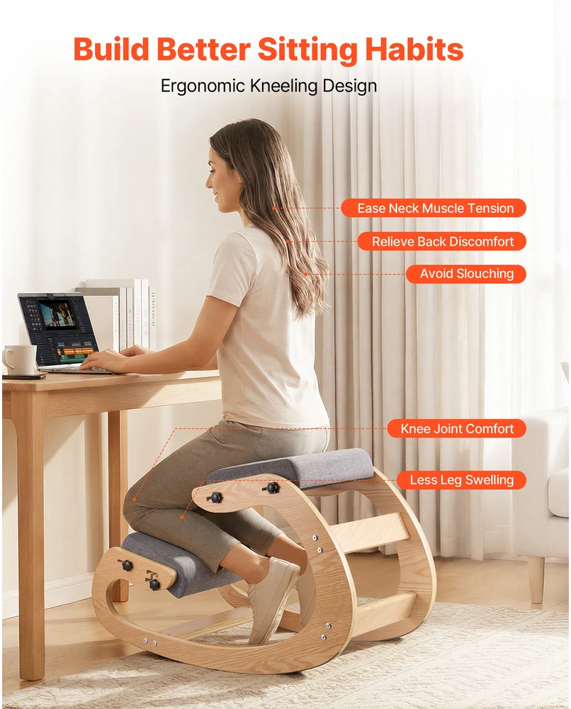 VEVOR Ergonomiška klūpėjimo kėdė pilka