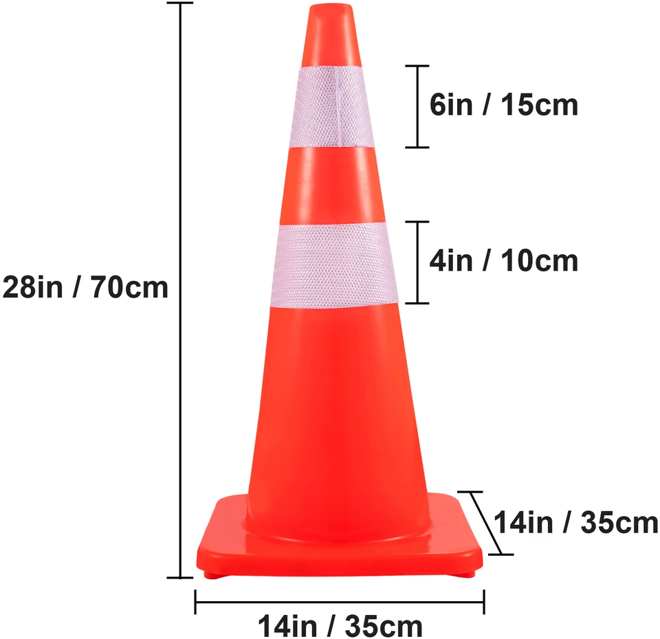 VEVOR Saugaus eismo kūgeliai, 73 cm, 12 vnt.