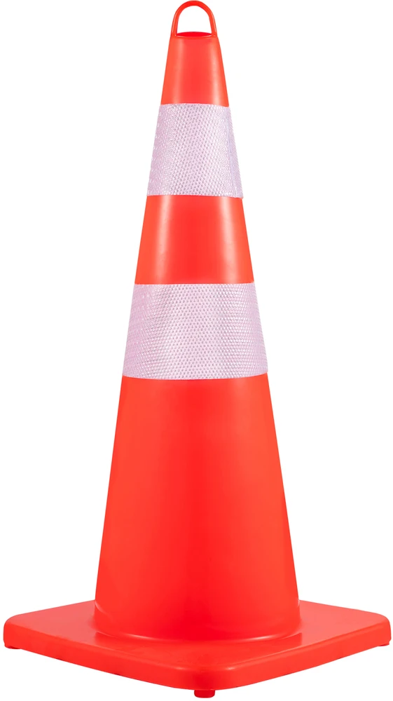 VEVOR PVC kūgiai 28 cm, atšvaitai, 10 vnt. - eismo, statybų, parkavimo saugumui