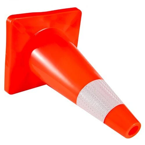 VEVOR Eismo saugumo kūgiai 45,7 cm, PVC pagrindas, oranžiniai atšvaitiniai, 12 vnt. pavojaus kūgiai parkavimui