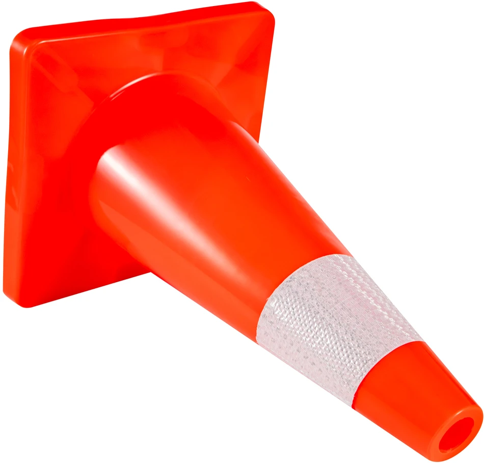 VEVOR Eismo saugumo kūgiai 45,7 cm, PVC pagrindas, oranžiniai atšvaitiniai, 12 vnt. pavojaus kūgiai parkavimui