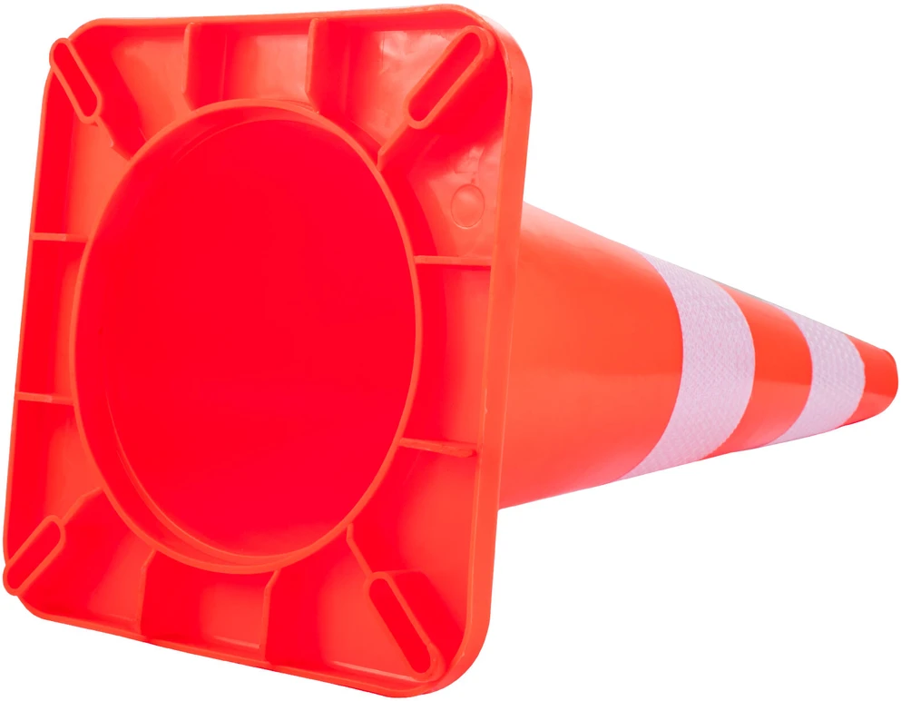 VEVOR Saugos kūgiai 6 vnt. 73 cm PVC oranžiniai statybiniai eismo kūgiai su 2 atšvaitais, svertiniu pagrindu, automobilių stovėjimo aikštelėms, keliams