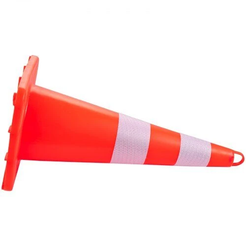 VEVOR Saugos kūgiai 6 vnt. 73 cm PVC oranžiniai statybiniai eismo kūgiai su 2 atšvaitais, svertiniu pagrindu, automobilių stovėjimo aikštelėms, keliams