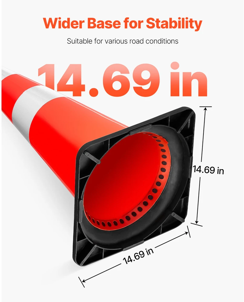 VEVOR Oranžiniai kelių kūgiai su atšvaitu 75 cm
