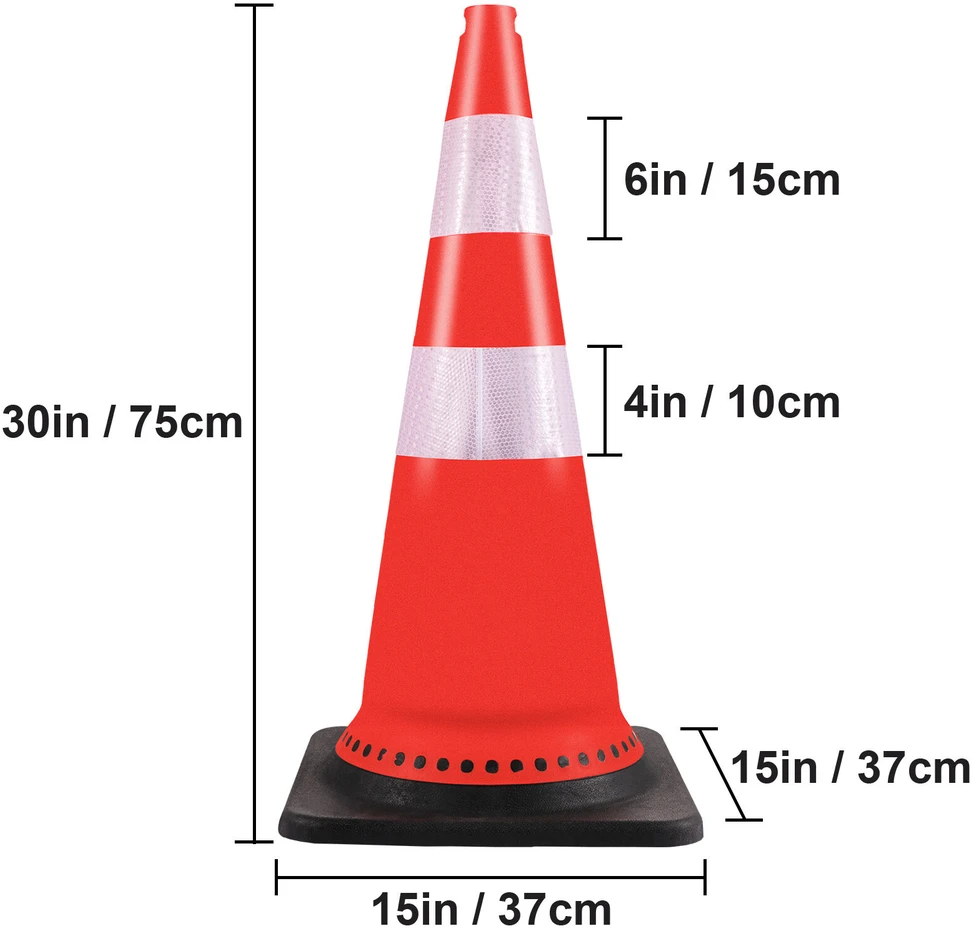 VEVOR Oranžiniai kelių kūgiai su atšvaitu 75 cm