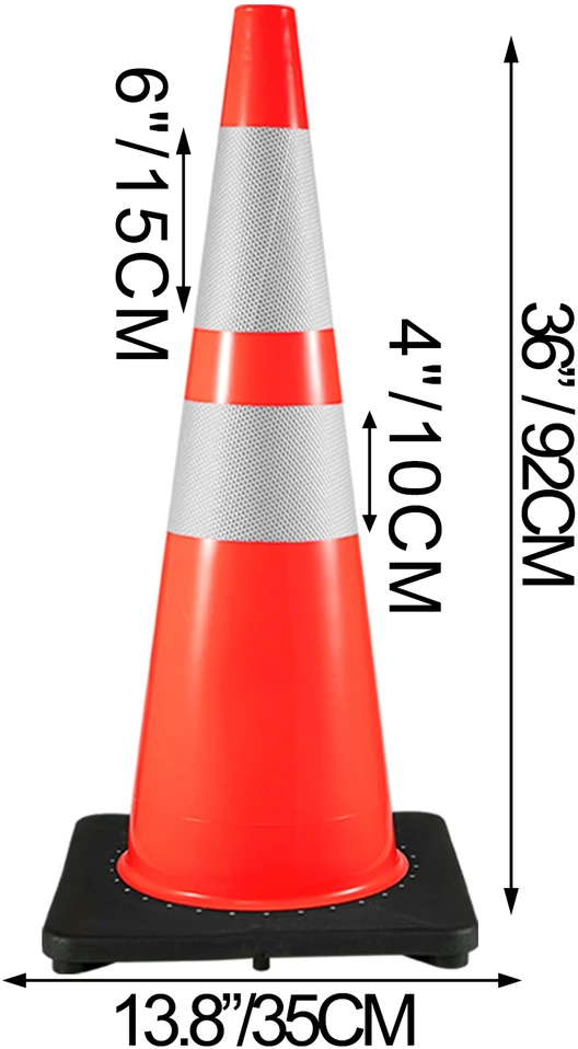 VEVOR 6 vnt. 92 cm eismo kūgiai su svoriu
