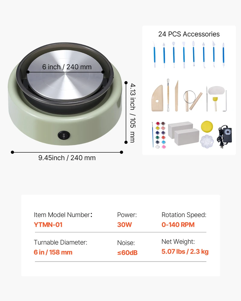 VEVOR Elektrinė mini keramikos ratelis vaikams