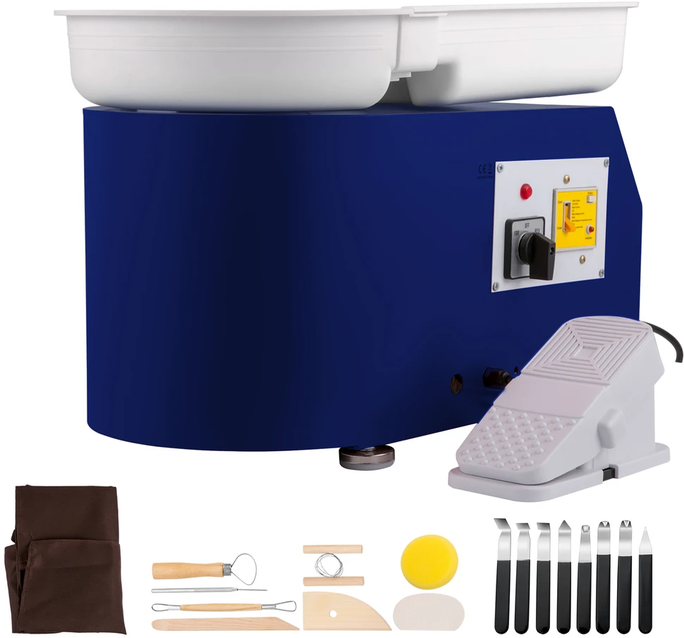 VEVOR Keramikos žiedimo staklės, 28 cm 350W mėlynos