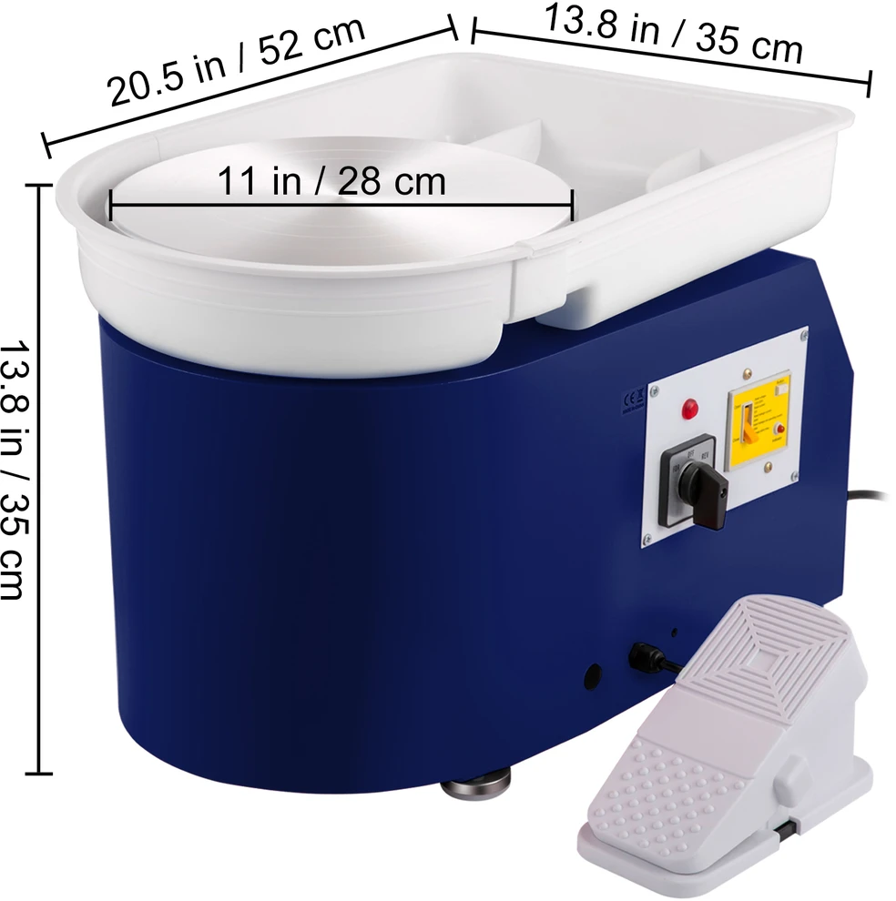 VEVOR Keramikos žiedimo staklės, 28 cm 350W mėlynos